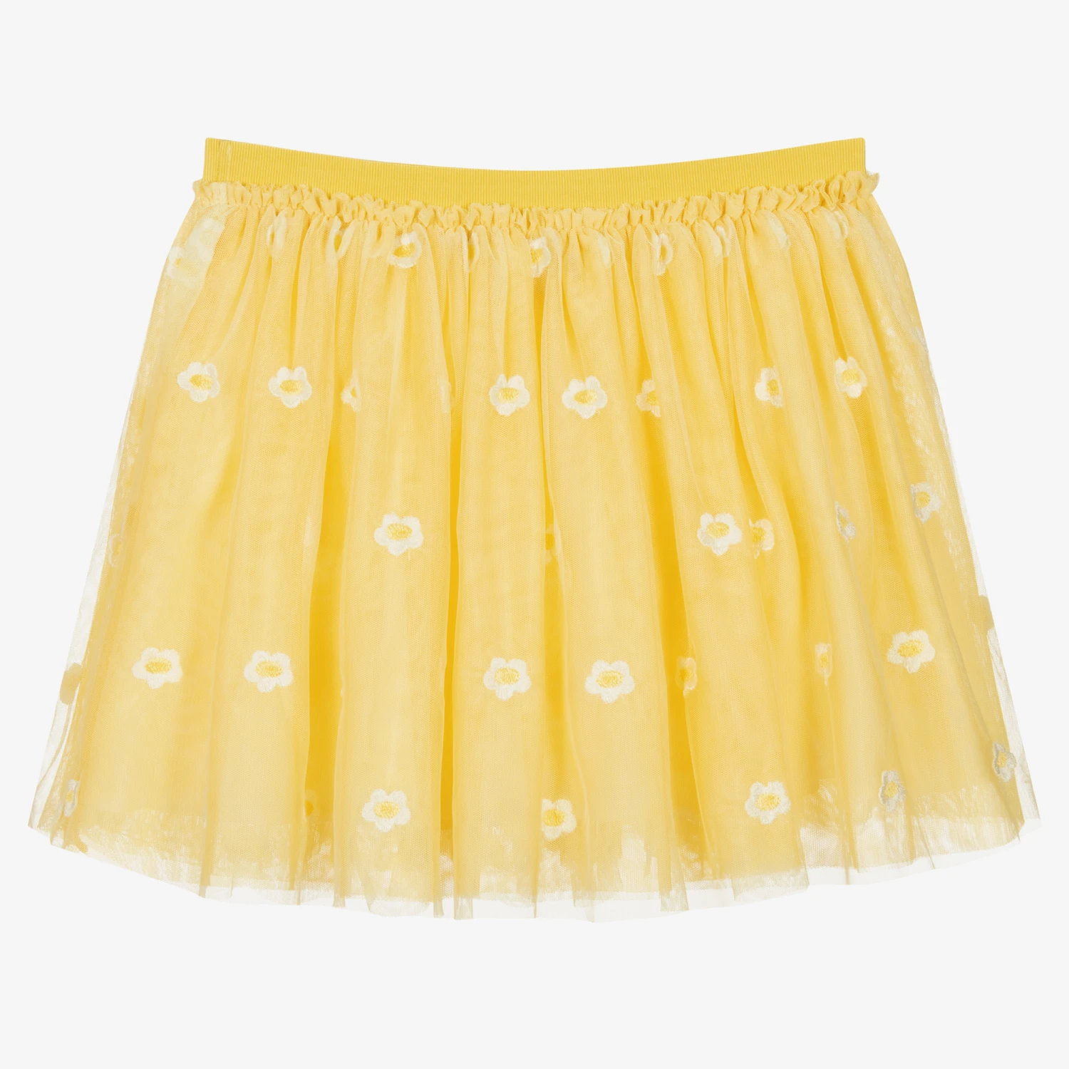 Stella McCartney Kids Teen Girls Yellow Daisy Tulle Skirt 2 Stella McCartney Kids Teen Girls Yellow Daisy Tulle Skirt - Image 2