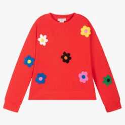 Stella McCartney Kids Teen Red Flower Sweatshirt