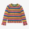 Stella McCartney Kids Teen Red Rainbow Stripe Knit Sweater
