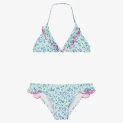 Sunuva Teen Girls Blue Floral Heart Bikini