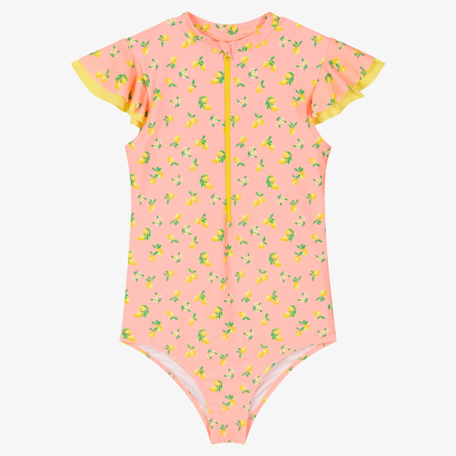 Sunuva Teen Girls Pink & Yellow Lemon Swimsuit 1 Sunuva Teen Girls Pink & Yellow Lemon Swimsuit