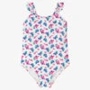 Sunuva Teen Girls White & Pink Berries Swimsuit