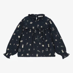 The New Society Teen Girls Blue Cotton Blouse