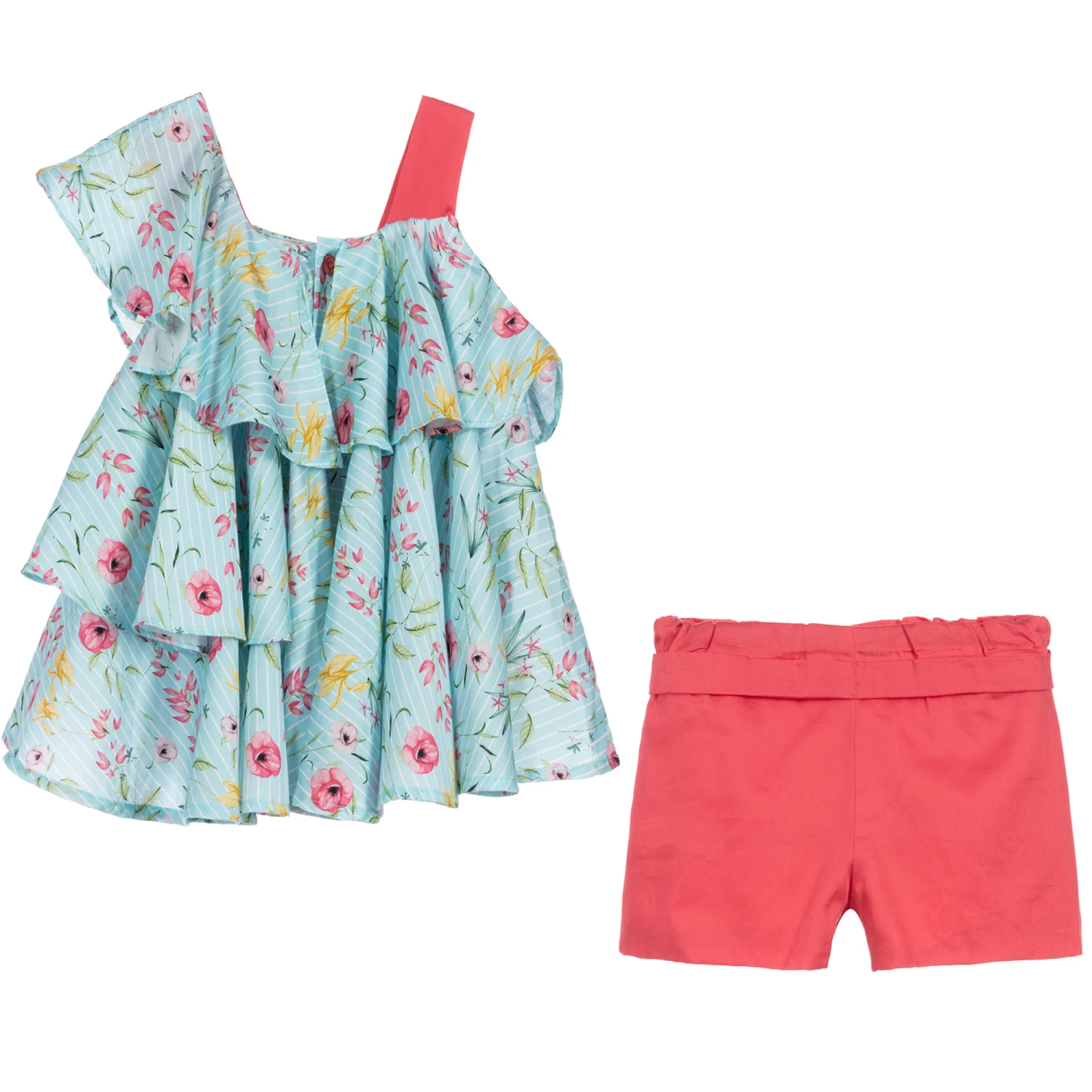Tutto Piccolo Teen Blue & Pink Shorts Set 2 Tutto Piccolo Teen Blue & Pink Shorts Set - Image 2