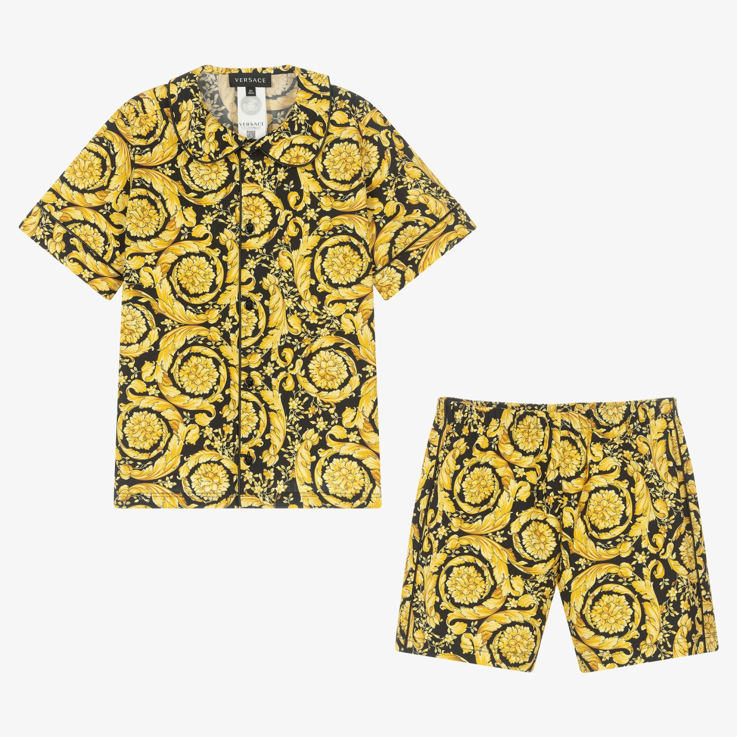 Versace Teen Black & Gold Barocco Pyjamas 1 Versace Teen Black & Gold Barocco Pyjamas