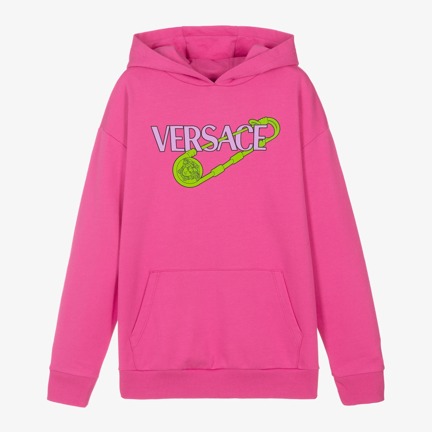 Versace Teen Girls Pink Logo Hoodie 1 Versace Teen Girls Pink Logo Hoodie