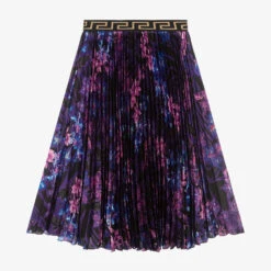 Versace Teen Girls Purple Orchid Satin Skirt