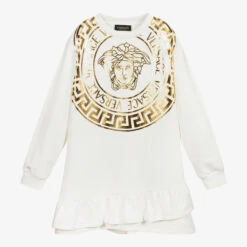 Versace Teen Ivory Medusa Dress