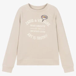 Zadig & Voltaire Zadig&Voltaire Teen Girls Beige Logo Sweatshirt