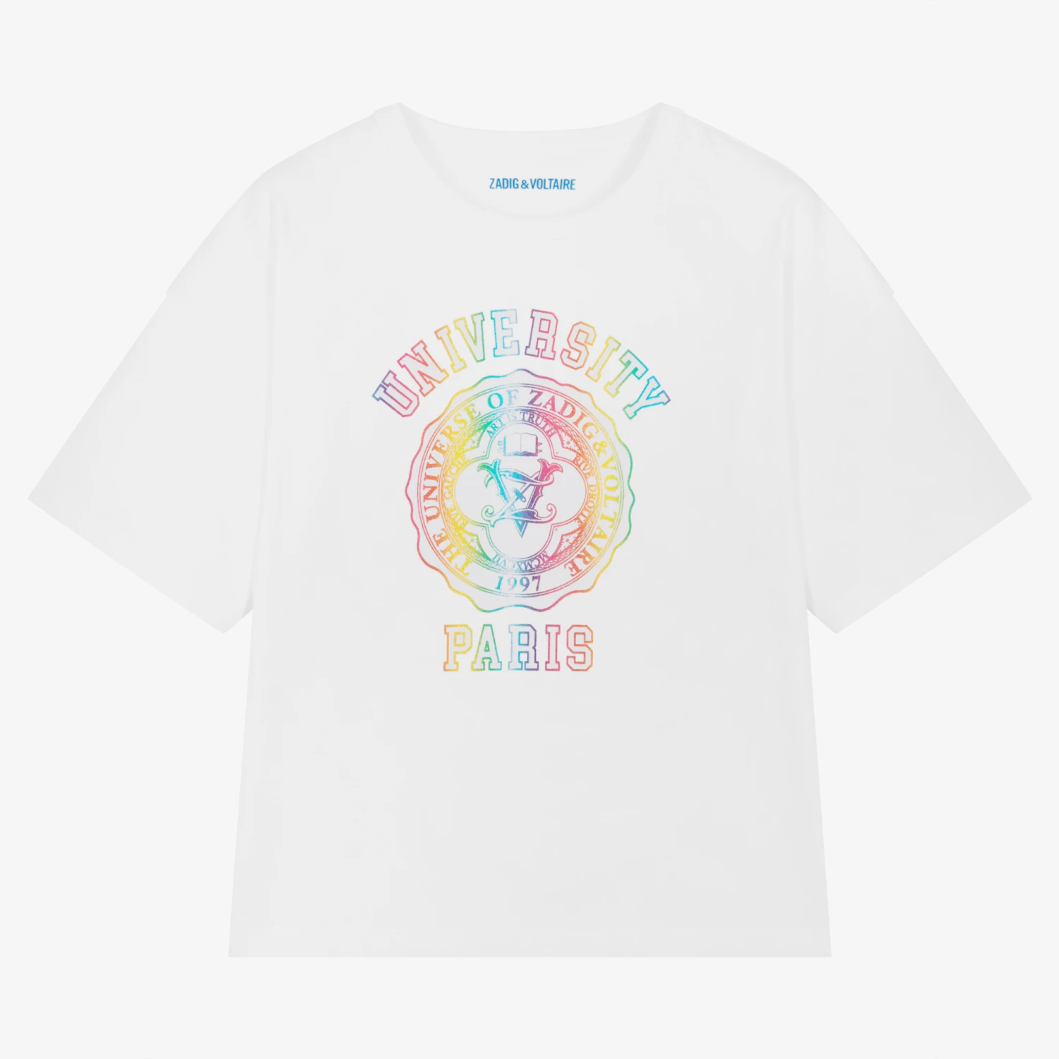 Zadig & Voltaire Zadig&Voltaire Teen Girls White Logo T-Shirt 1 Zadig & Voltaire Zadig&Voltaire Teen Girls White Logo T-Shirt